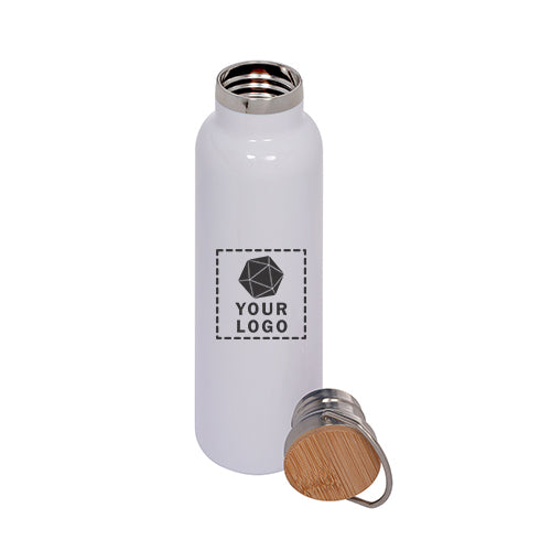 Prime Line 20oz Vacuum Bottle With Bamboo Lid - PL-4205