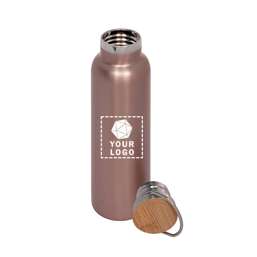 Prime Line 20oz Vacuum Bottle With Bamboo Lid - PL-4205