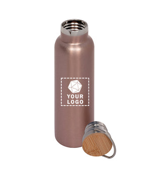 Prime Line 20oz Vacuum Bottle With Bamboo Lid - PL-4205