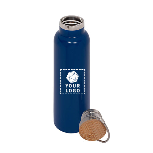 Prime Line 20oz Vacuum Bottle With Bamboo Lid - PL-4205