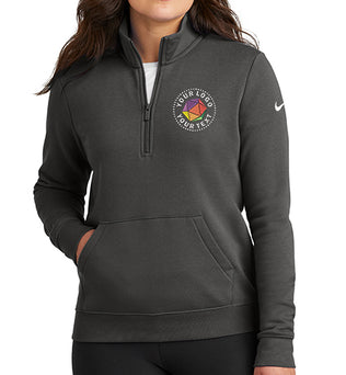 Nike Women's Club Fleece Sleeve Swoosh 1/2-Zip - NKDX6720