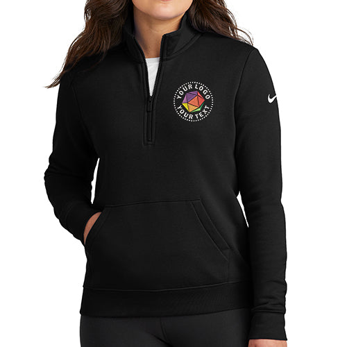 Nike Women's Club Fleece Sleeve Swoosh 1/2-Zip - NKDX6720