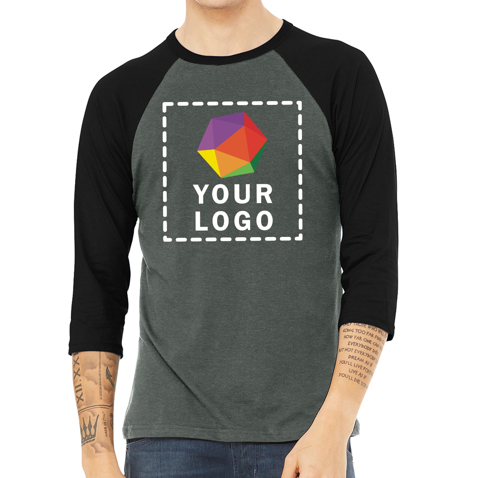 BELLA+CANVAS ® Unisex 3/4-Sleeve Baseball Tee - 3200