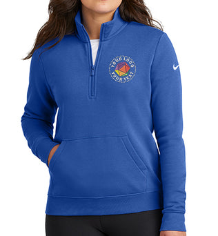 Nike Women's Club Fleece Sleeve Swoosh 1/2-Zip - NKDX6720