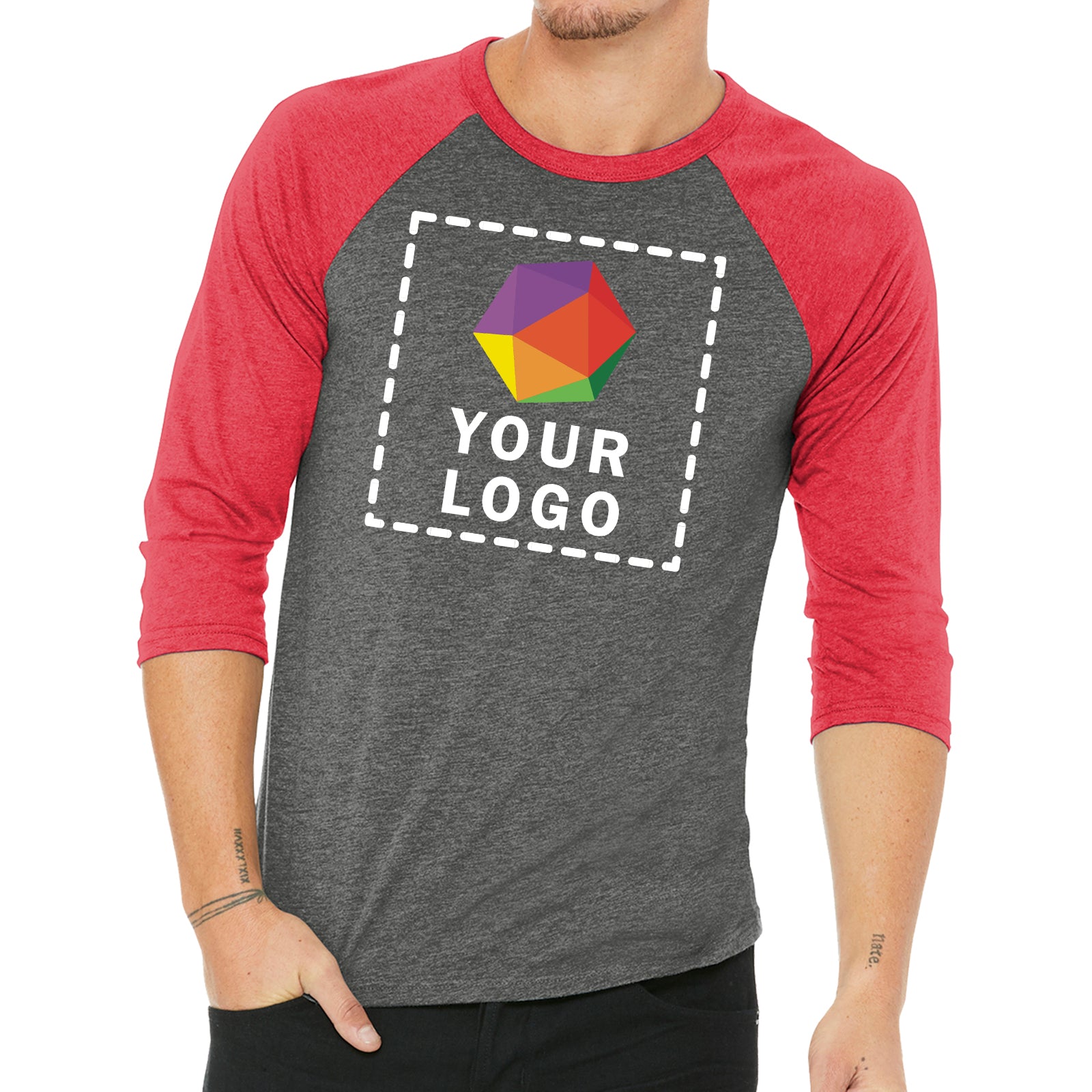 BELLA+CANVAS ® Unisex 3/4-Sleeve Baseball Tee - 3200