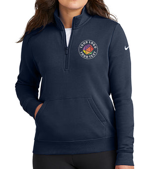 Nike Women's Club Fleece Sleeve Swoosh 1/2-Zip - NKDX6720