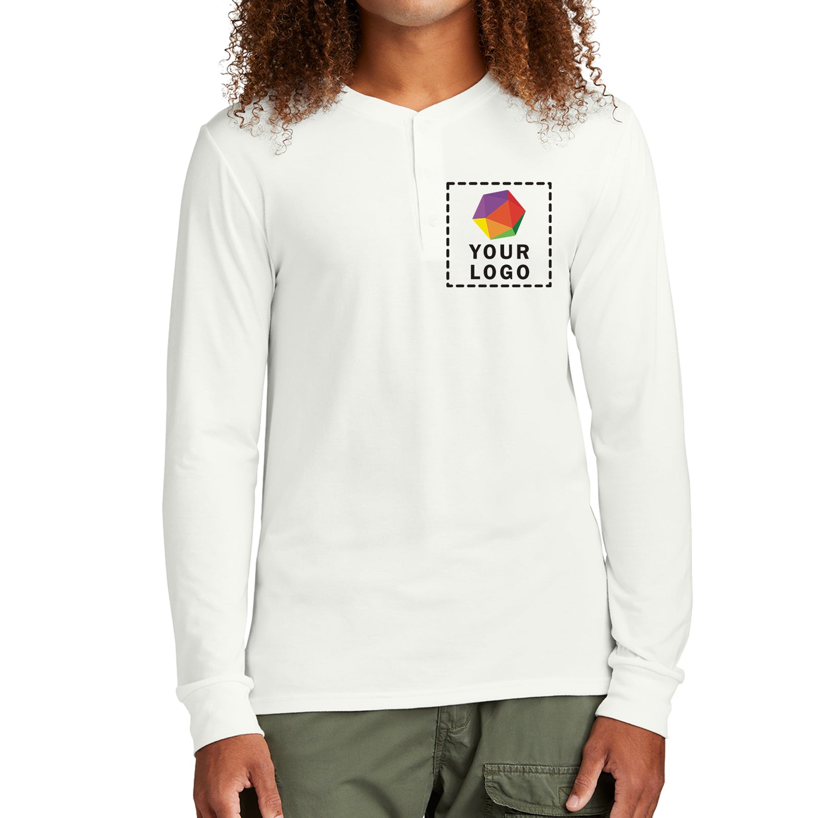 District® Perfect Tri® Long Sleeve Henley - DT145