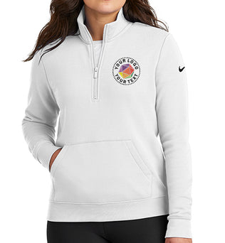 Nike Women's Club Fleece Sleeve Swoosh 1/2-Zip - NKDX6720